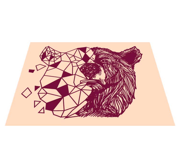 動物 ビニールマット 幾何学的なクマの頭 - TENSTICKERS