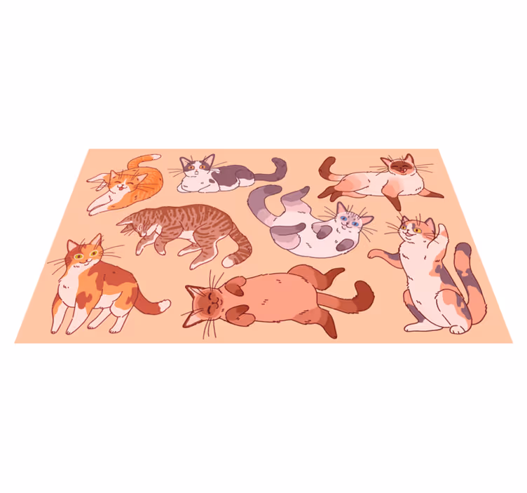 動物 ビニールマット 猫のアートワーク - TENSTICKERS