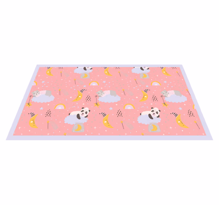 壁画 モアチルドレン ピンクの背景に雲 - TENSTICKERS