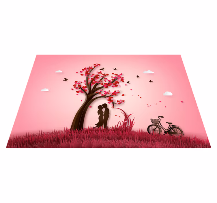 花と植物の壁画ロマンティックツリーシーン - TENSTICKERS
