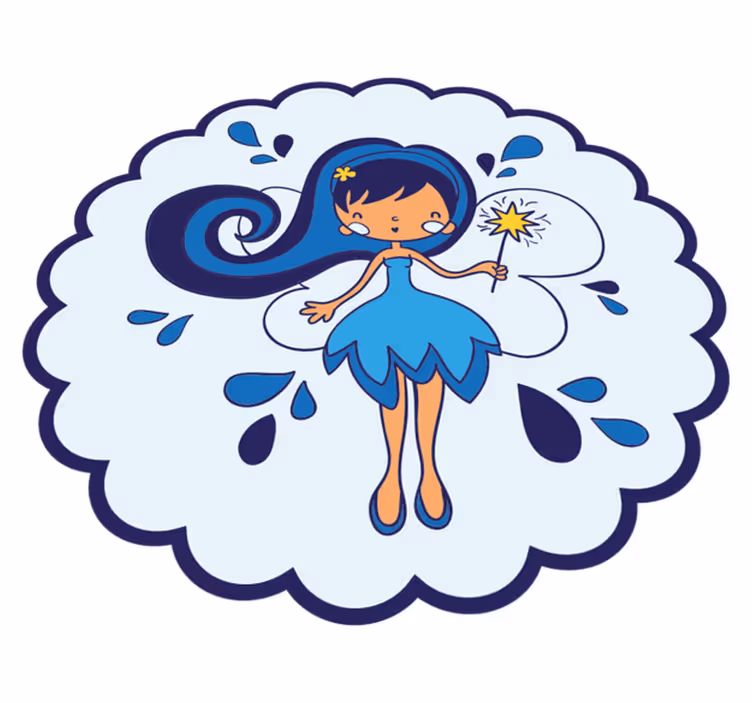 子供 ビニールマット 青い妖精の姫 - TENSTICKERS