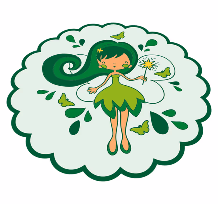子供 ビニールマット 緑の妖精キャラクター - TENSTICKERS