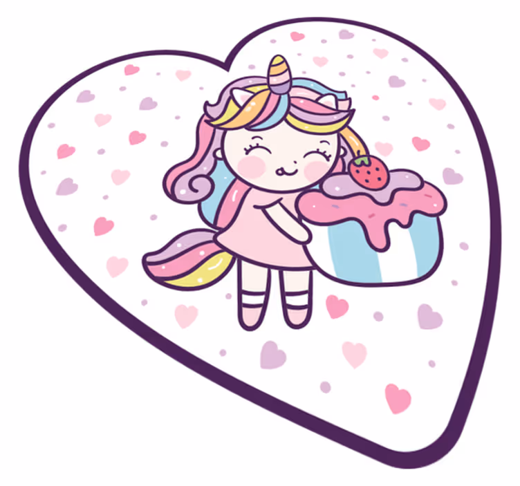 子供 ビニールマット かわいいユニコーンのおやつ - TENSTICKERS