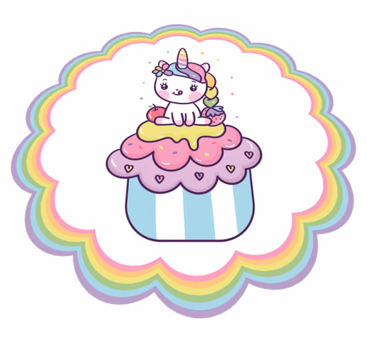 子供 ビニールマット カップケーキのユニコーン - TENSTICKERS