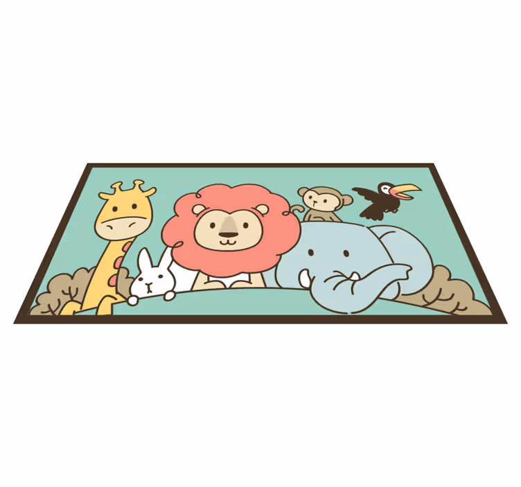 壁画 モアチルドレン ジャングルの友達動物 - TENSTICKERS