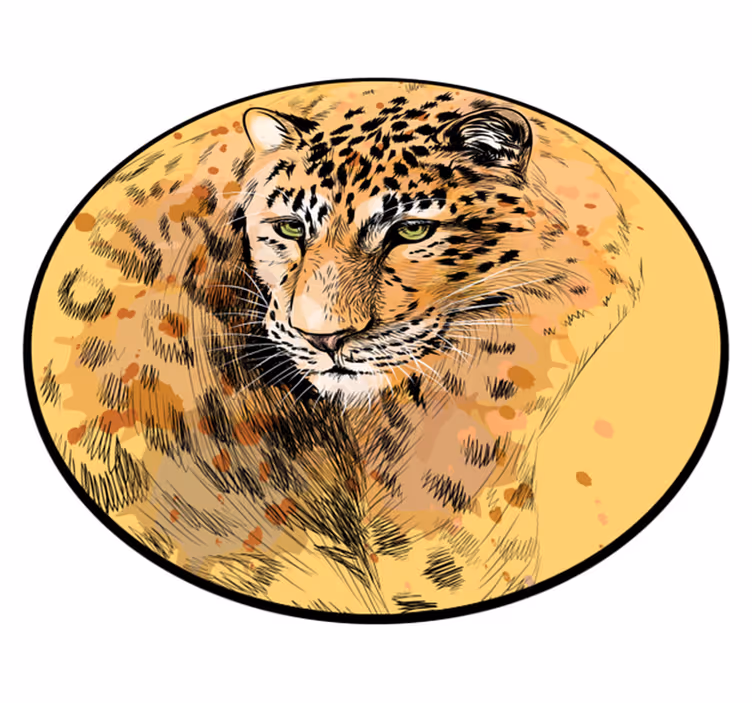 動物 ビニールマット ヒョウの顔 - TENSTICKERS
