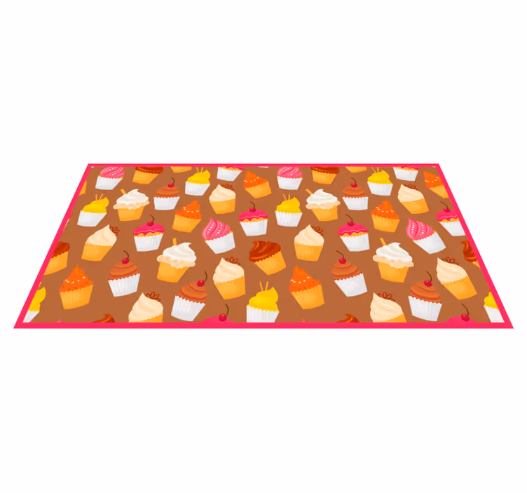 キッチン マット ビニール カップケーキの喜び - TENSTICKERS