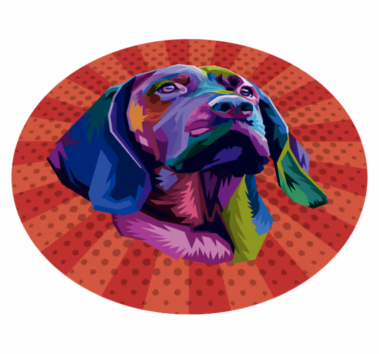 動物 ビニールマット カラフルな犬の肖像 - TENSTICKERS