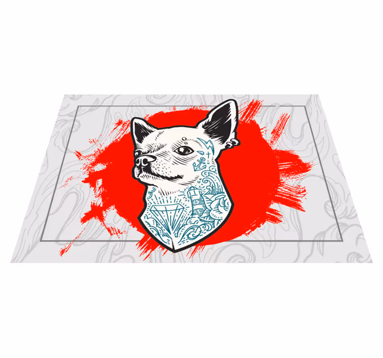 動物 ビニールマット チワワ犬の肖像 - TENSTICKERS