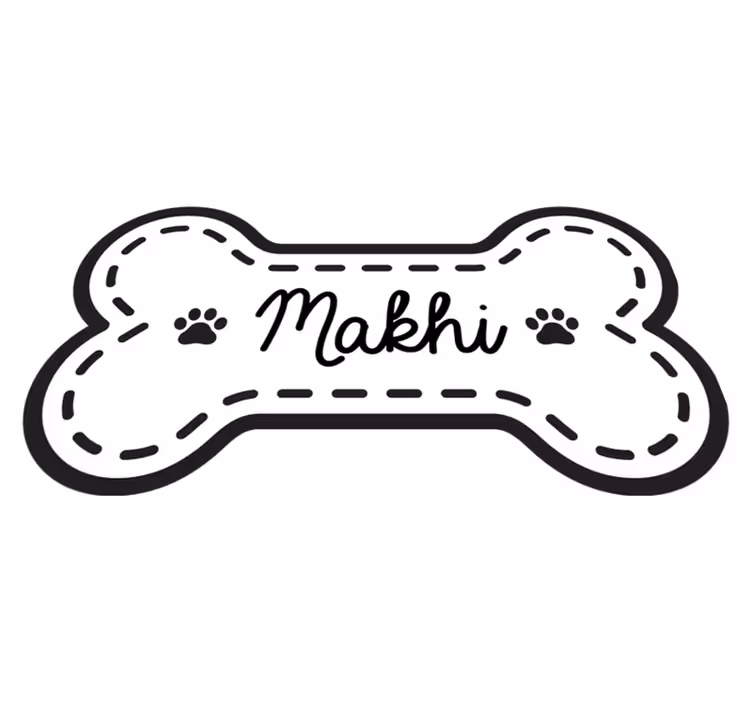 名前 ビニールマット 犬の骨型 - TENSTICKERS