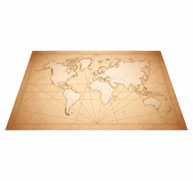 19世紀の世界地図の敷物 - TENSTICKERS