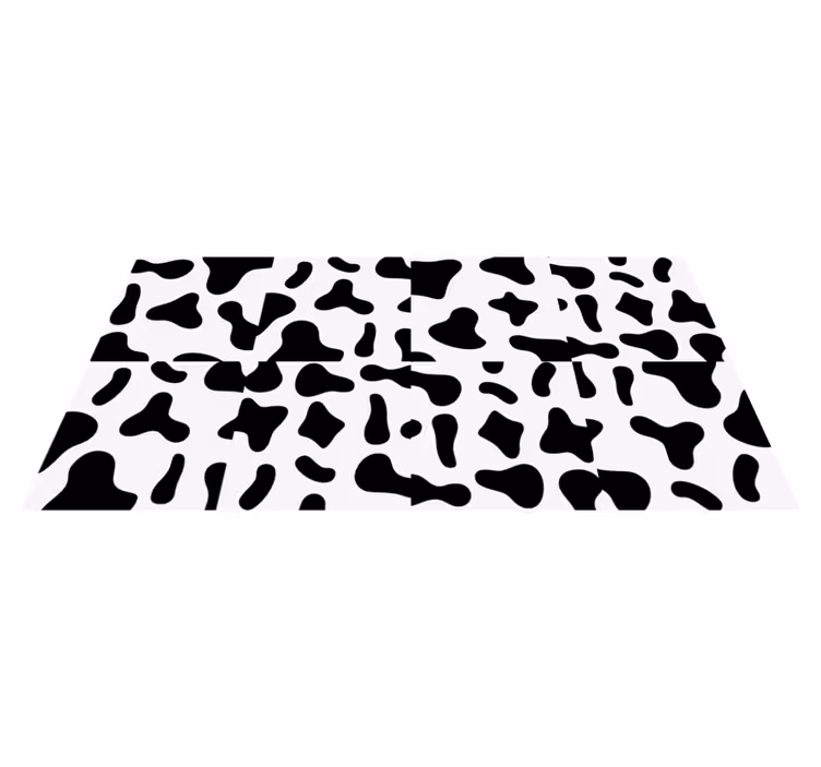 動物柄 ビニール マット 白黒の牛 - TENSTICKERS