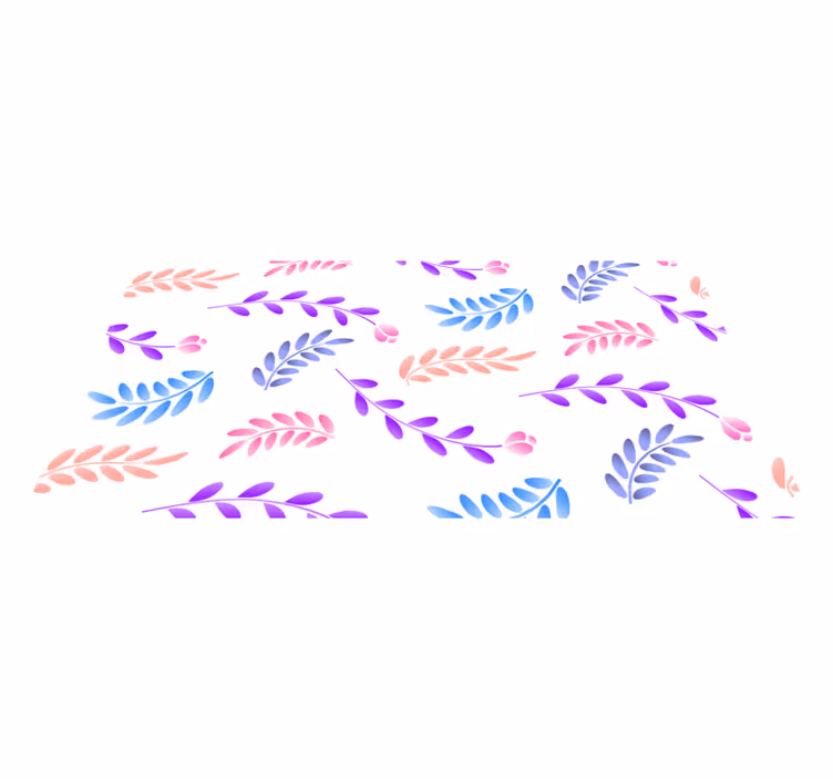 花と植物の壁画植物の葉の要素 - TENSTICKERS