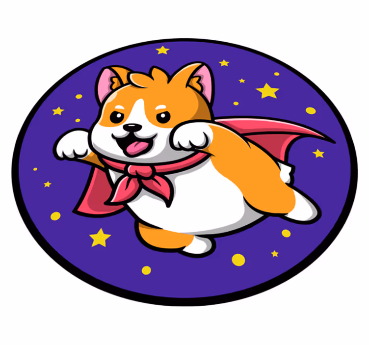 子供 ビニールマット スーパーヒーローコーギー - TENSTICKERS