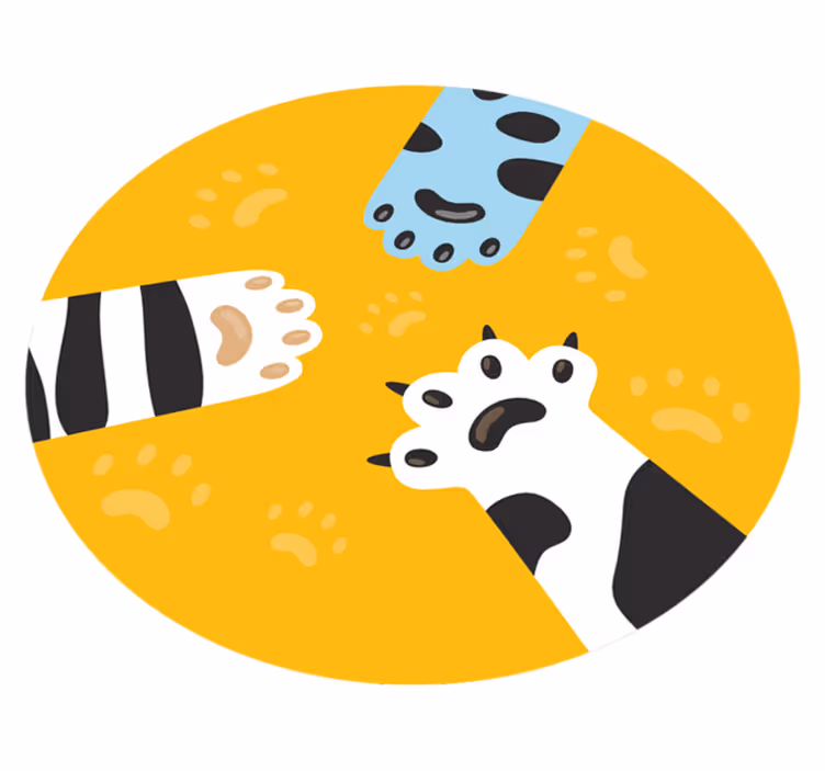 動物 ビニールマット 猫の足跡 - TENSTICKERS