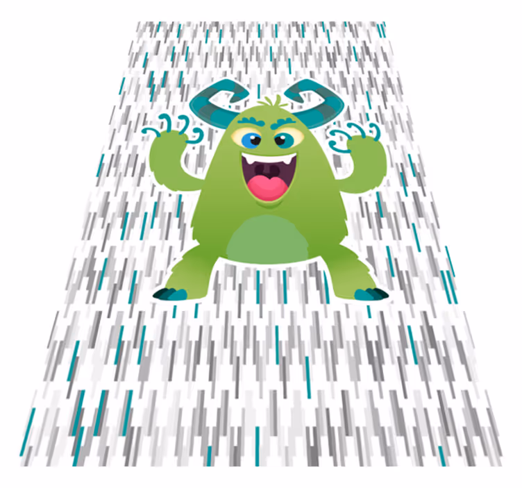 子供 ビニールマット グリーンモンスターキャラクター - TENSTICKERS