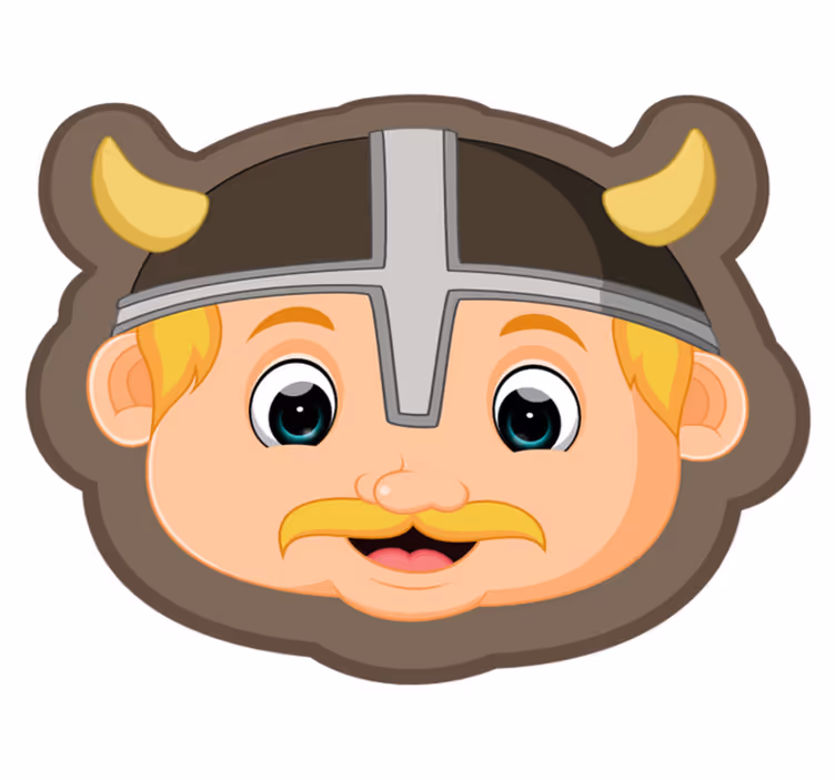 子供 ビニールマット ブロンドバイキングキャラクター - TENSTICKERS