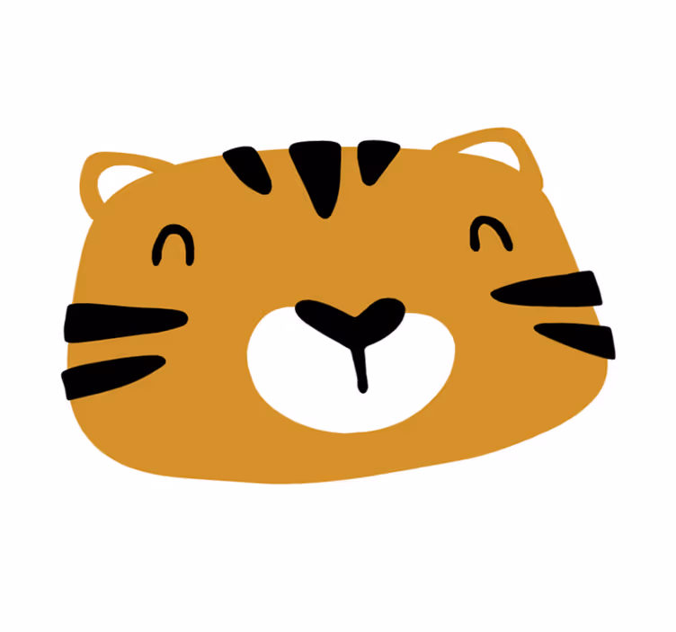 保育園 ビニールマット 遊び心満載のトラ顔 - TENSTICKERS