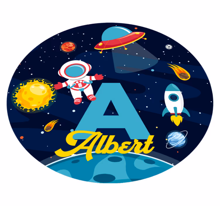 壁画 モアチルドレン 宇宙の中のカスタム名 - TENSTICKERS