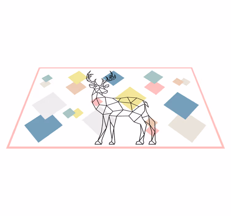 動物 ビニールマット 多角形の鹿 - TENSTICKERS