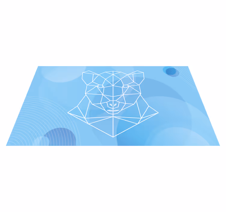 動物 ビニールマット 幾何学的なクマのアウトライン - TENSTICKERS