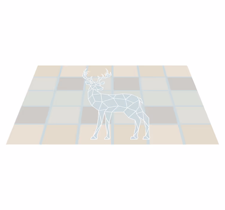 動物 ビニールマット 折り紙の鹿模様 - TENSTICKERS