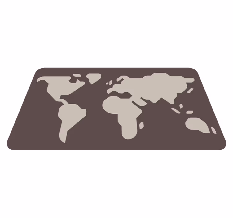 世界地図 ビニールマット ベージュとグレーのモチーフ - TENSTICKERS