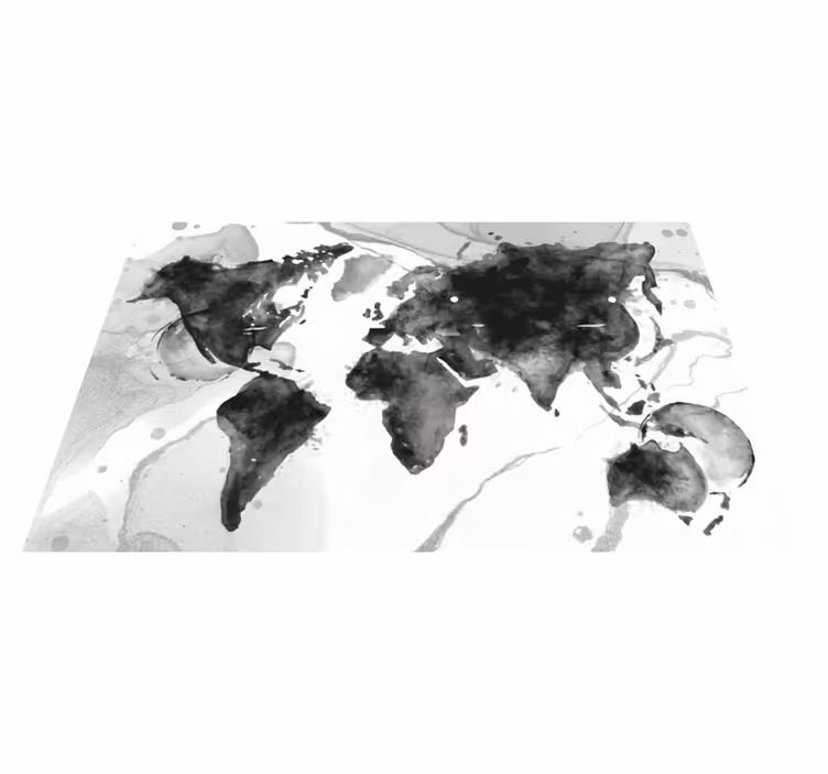 世界地図 ビニールマット 抽象地図イラスト - TENSTICKERS
