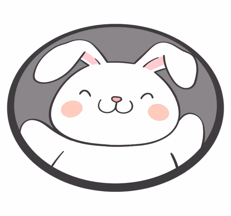 子供 ビニールマット ホワイトバニーデザイン - TENSTICKERS