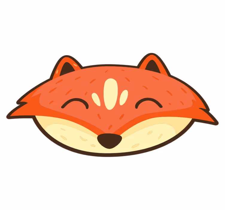子供 ビニールマット ハッピーフォックスフェイス - TENSTICKERS