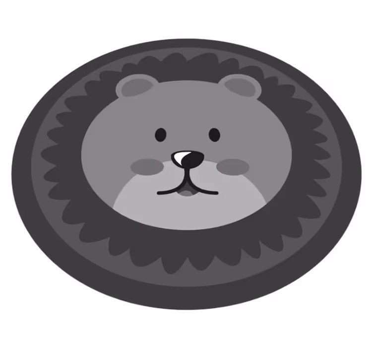保育園 ビニールマット かわいいライオンの顔 - TENSTICKERS