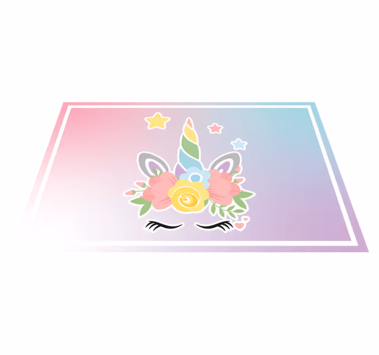 子供 ビニールマット ユニコーンフローラルチャーム - TENSTICKERS