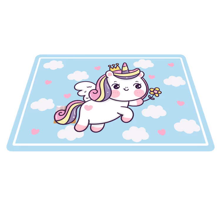 子供 ビニールマット かわいいユニコーンのファンタジー - TENSTICKERS