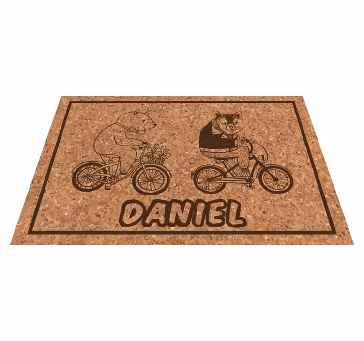 壁画 モアチルドレン 自転車に乗る名前入りのクマたち - TENSTICKERS