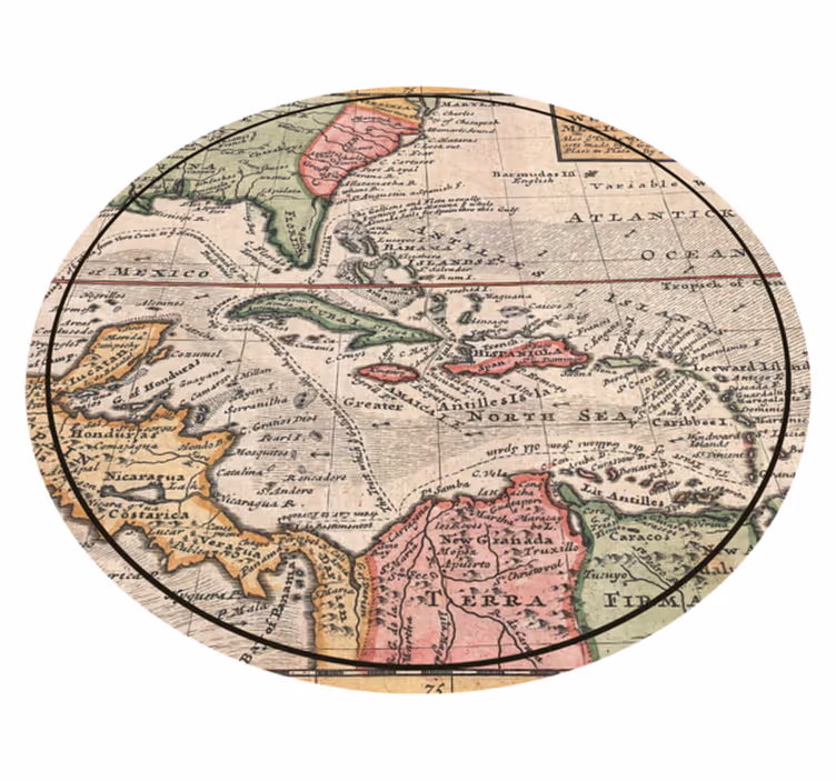 ヴィンテージ世界地図カリブヴィンテージラグ - TENSTICKERS