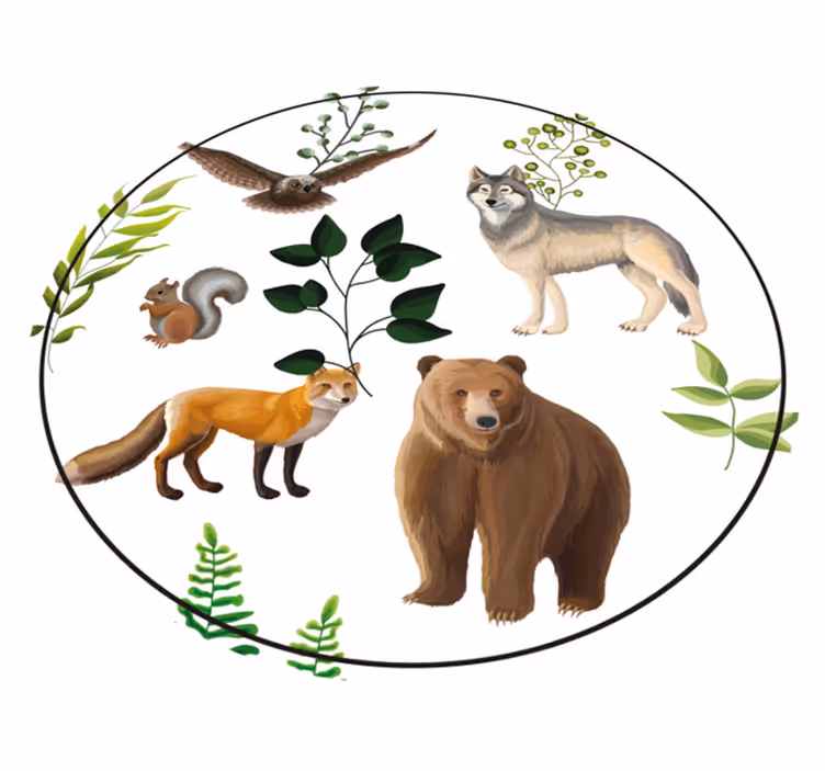 壁画 モアチルドレン 森の友好的な生き物 - TENSTICKERS