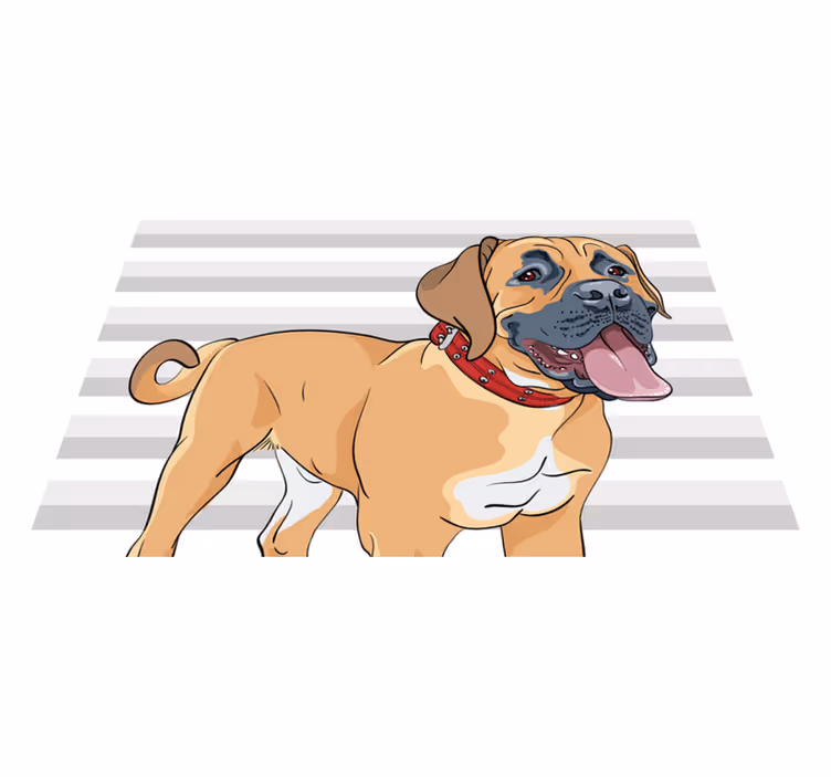 動物 ビニールマット 息を吐くマスティフのイラスト - TENSTICKERS