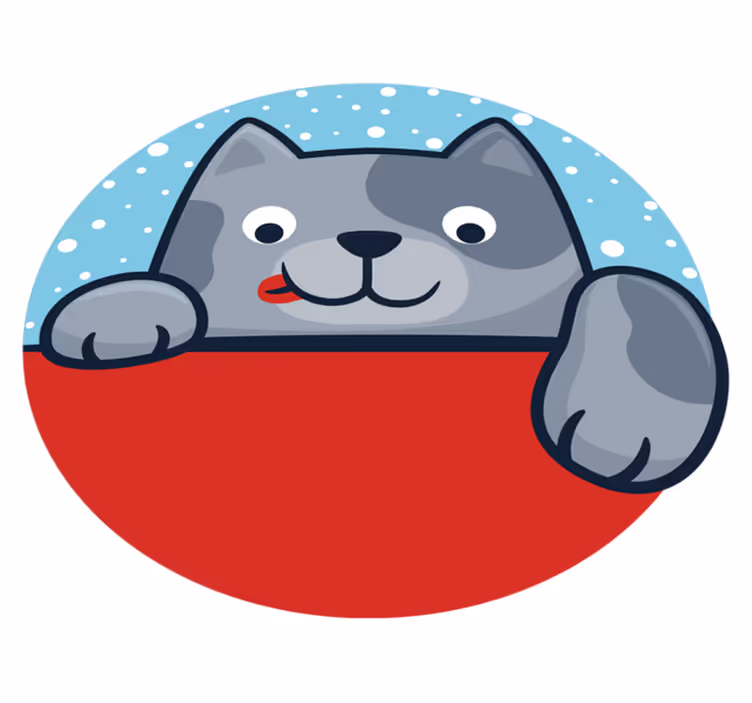 動物 ビニールマット 魅力的な猫のイラスト - TENSTICKERS