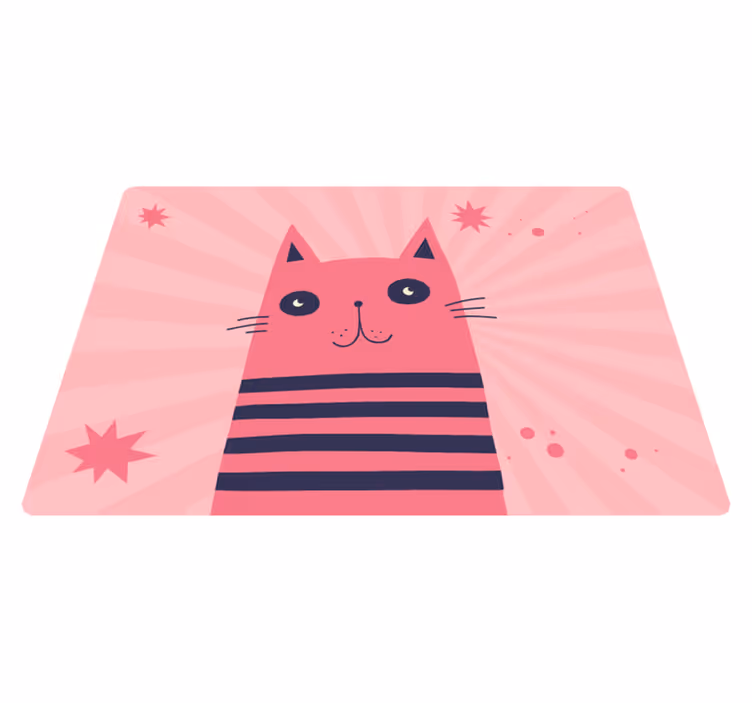 子供 ビニールマット ピンクの猫のイラスト - TENSTICKERS