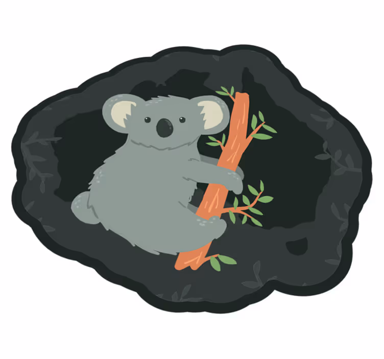 小枝の動物の敷物で身も凍るコアラ - TENSTICKERS