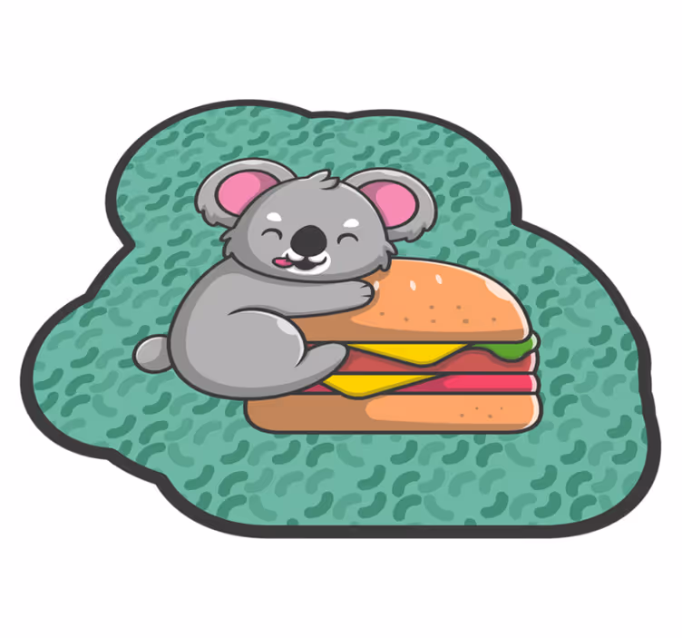 保育園 ビニールマット かわいいコアラのスナック - TENSTICKERS