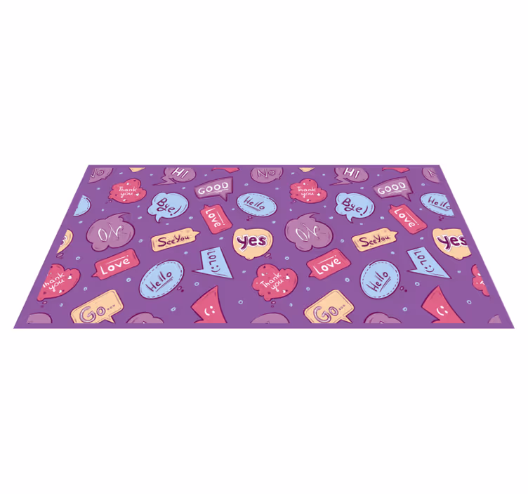 フレーズ ビニールマット カラフルメッセージバブル - TENSTICKERS