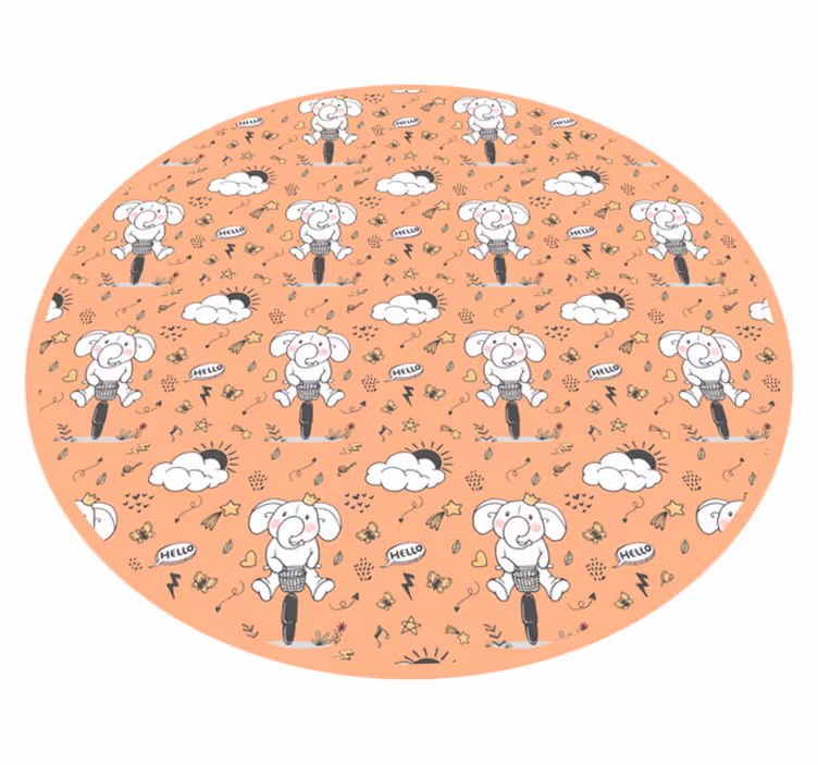 子供 ビニールマット 陽気なゾウのテーマ - TENSTICKERS