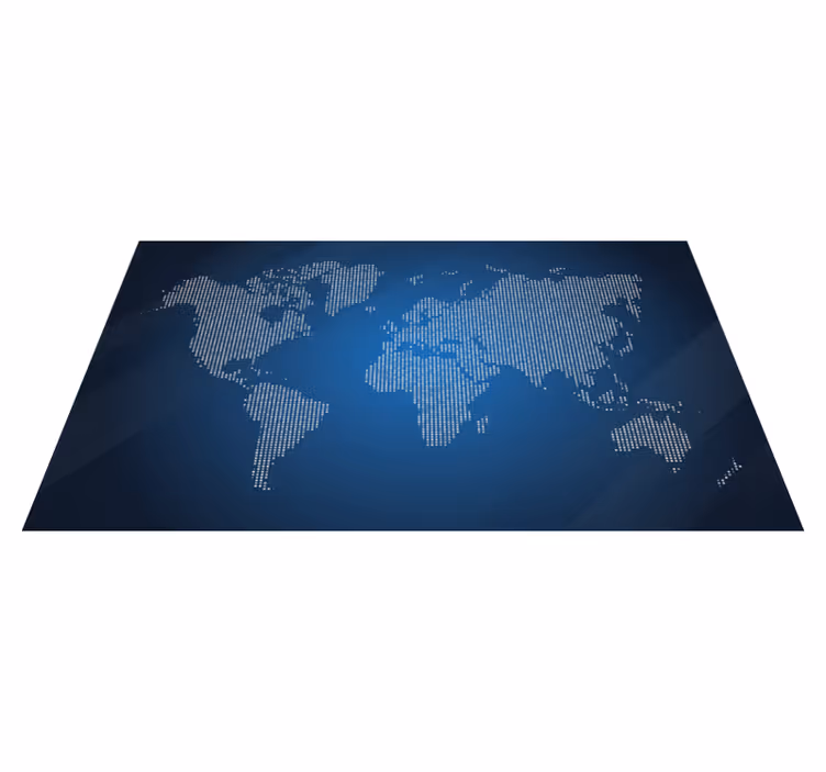 世界地図 ビニールマット 青いグラフィックデザイン - TENSTICKERS