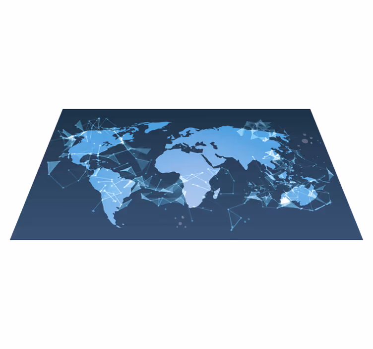 世界地図 ビニールマット 幾何学的世界地図 - TENSTICKERS