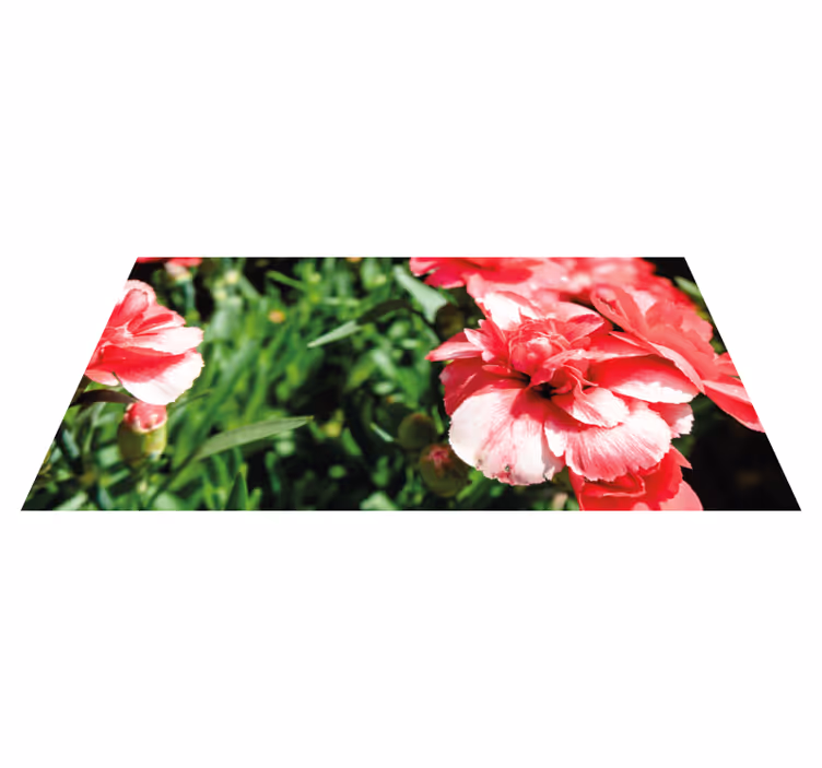 花と植物の壁画ピンクの花と草 - TENSTICKERS
