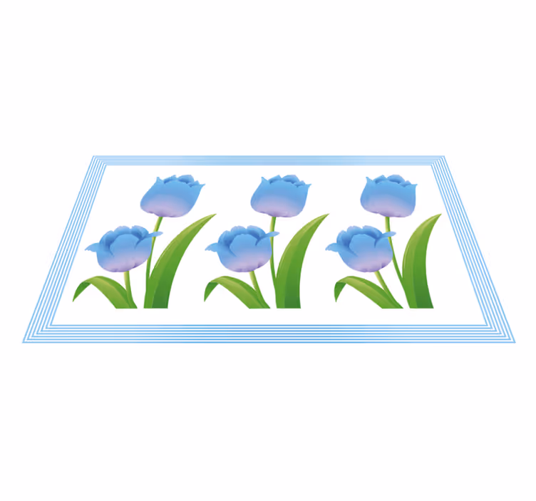 花と植物の壁画ブルーチューリップディスプレイ - TENSTICKERS