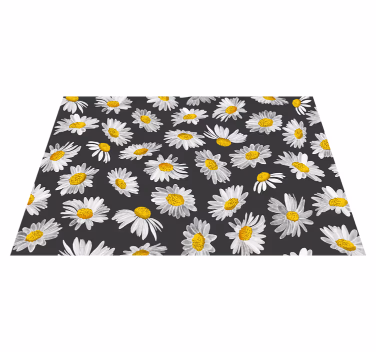 花と植物の壁画　デイジーグレーのモチーフ - TENSTICKERS