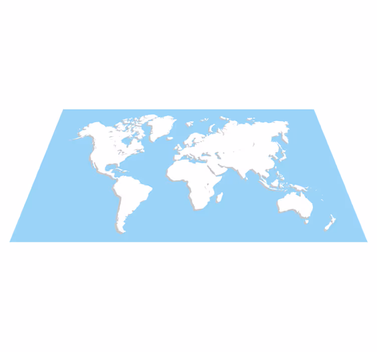 世界地図 ビニールマット グローバルマップ - TENSTICKERS
