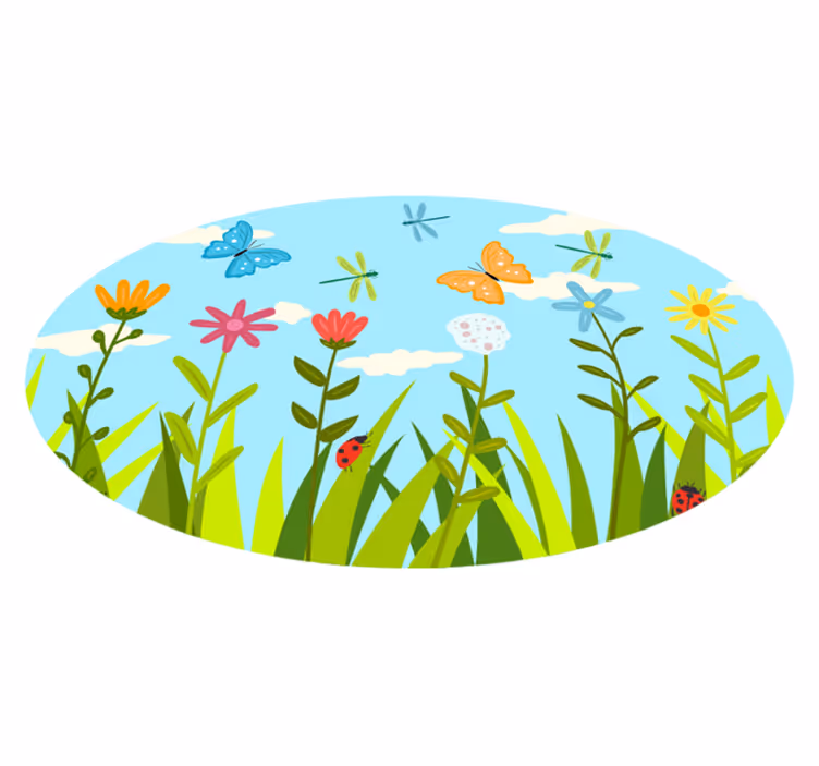 花と植物の壁画フローラルガーデンシーン - TENSTICKERS